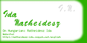 ida matheidesz business card